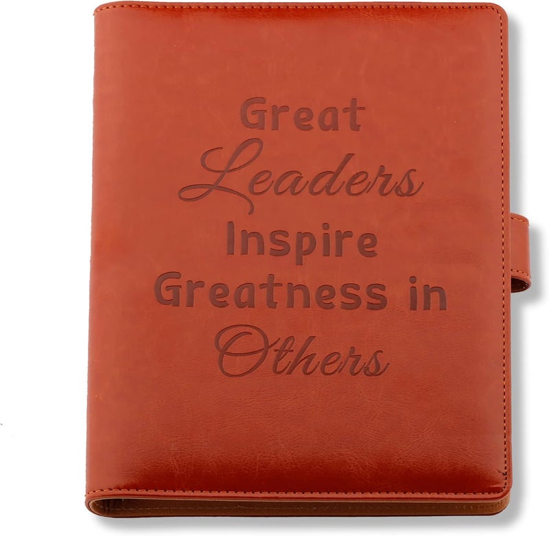 LBWCER Boss Appreciation Gift Mentor Gift Notebook Great Leaders Notebook Leader Supervisor PM Mentor Retirement Gift Coworker Farewell Leather Journal Notebooks (Great S) - Image 1